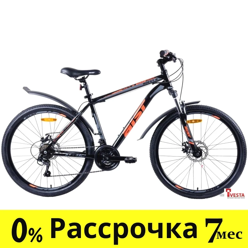Велосипед Aist Quest Disc 26 р.18 2022 (черный/серый) - фото 1 - id-p224454815