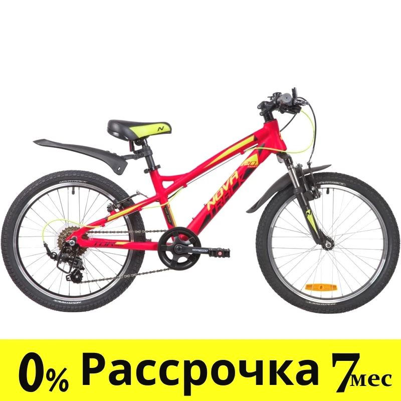 Велосипед NOVATRACK 20 quot;, TORNADO 7.V, чёрный, алюм., 7-скор, FT35D/TS38/SG-7SI, V-brake