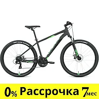 Горный велосипед хардтейл Forward APACHE 27,5 2.2 S disc (15 quot; рост) черный матовый/ярко-зеленый 2021 год