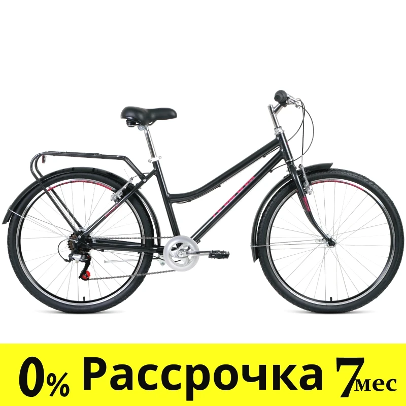 Городской велосипед Forward BARCELONA AIR 26 1.0 (17 quot; рост) серый/розовый 2021 год (RBKW1C367002) - фото 1 - id-p209259102