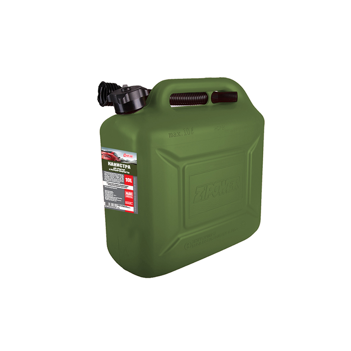 Канистра оливковая для топлива в комплекте с крышкой и лейкой 3ton PROFI (10л) - фото 1 - id-p227211915