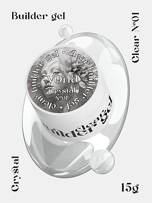 Гель для моделирования и наращивания Builder Gel YOUR NAILS (YONA) 01 Crystal, объем 15 г.