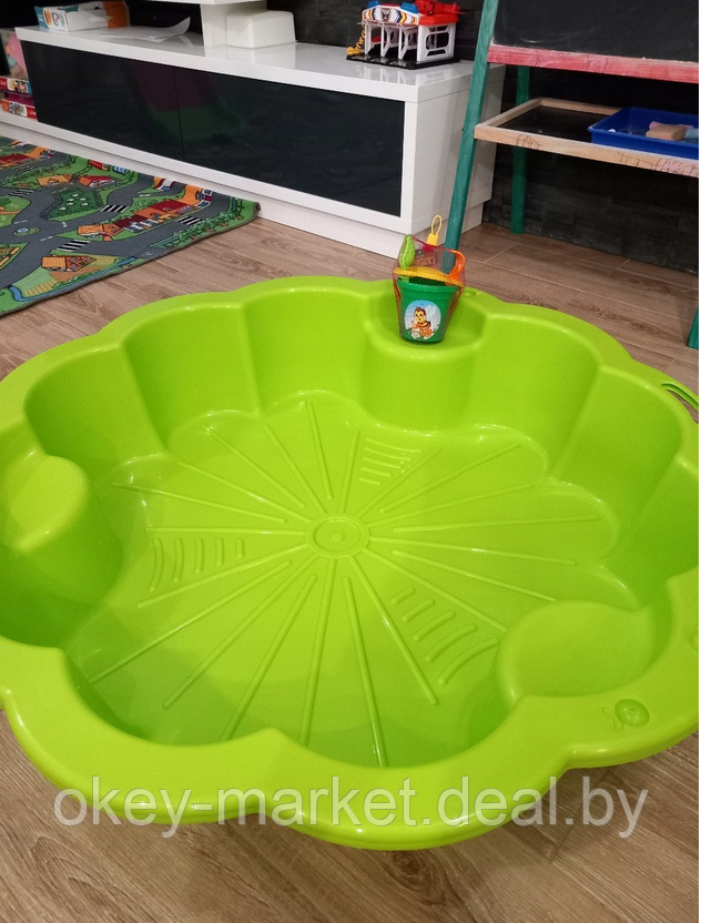Детская песочница - бассейн с крышкой XXL 3Toysm , цвет зеленый - фото 10 - id-p62891544