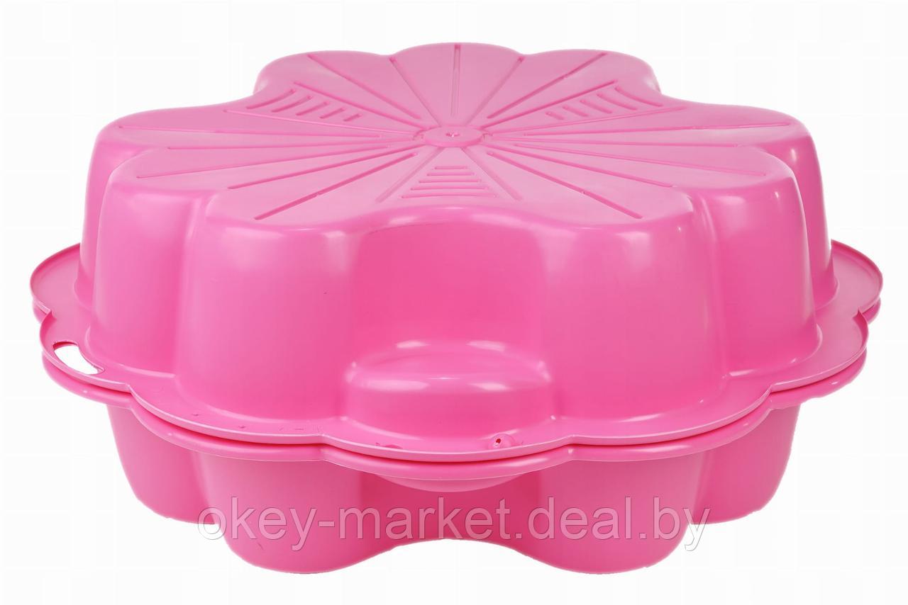 Детская песочница - бассейн с крышкой XXL 3Toysm , цвет розовый - фото 7 - id-p62891542