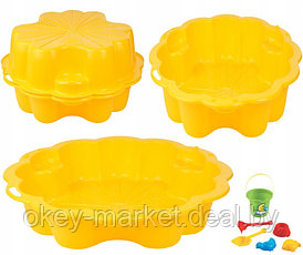 Детская песочница - бассейн с крышкой XXL 3Toysm , цвет желтый