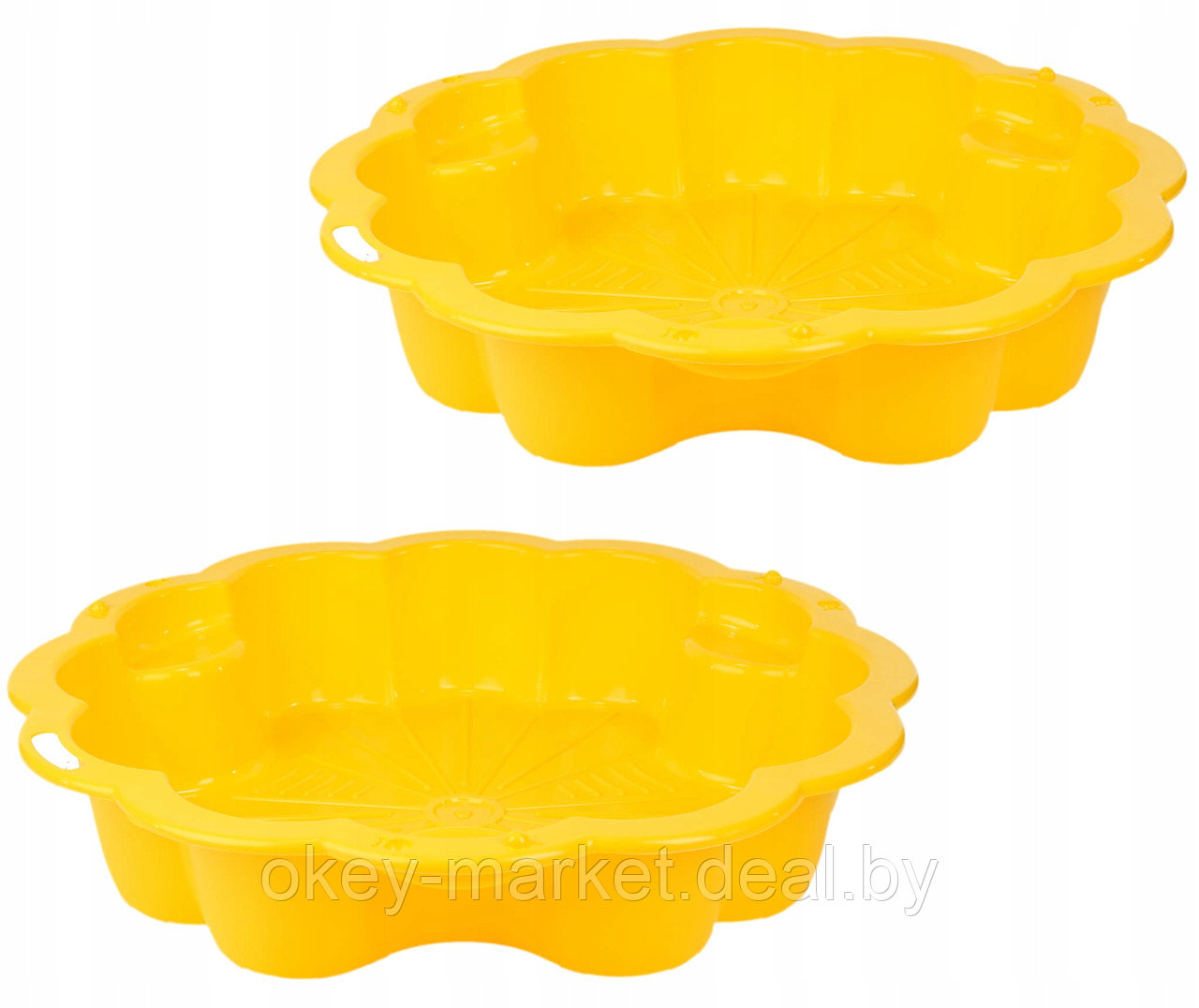 Детская песочница - бассейн с крышкой XXL 3Toysm , цвет желтый - фото 2 - id-p127029559