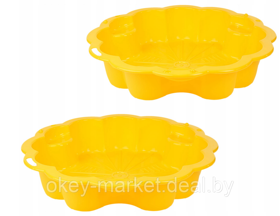 Детская песочница - бассейн с крышкой XXL 3Toysm , цвет желтый - фото 3 - id-p127029559