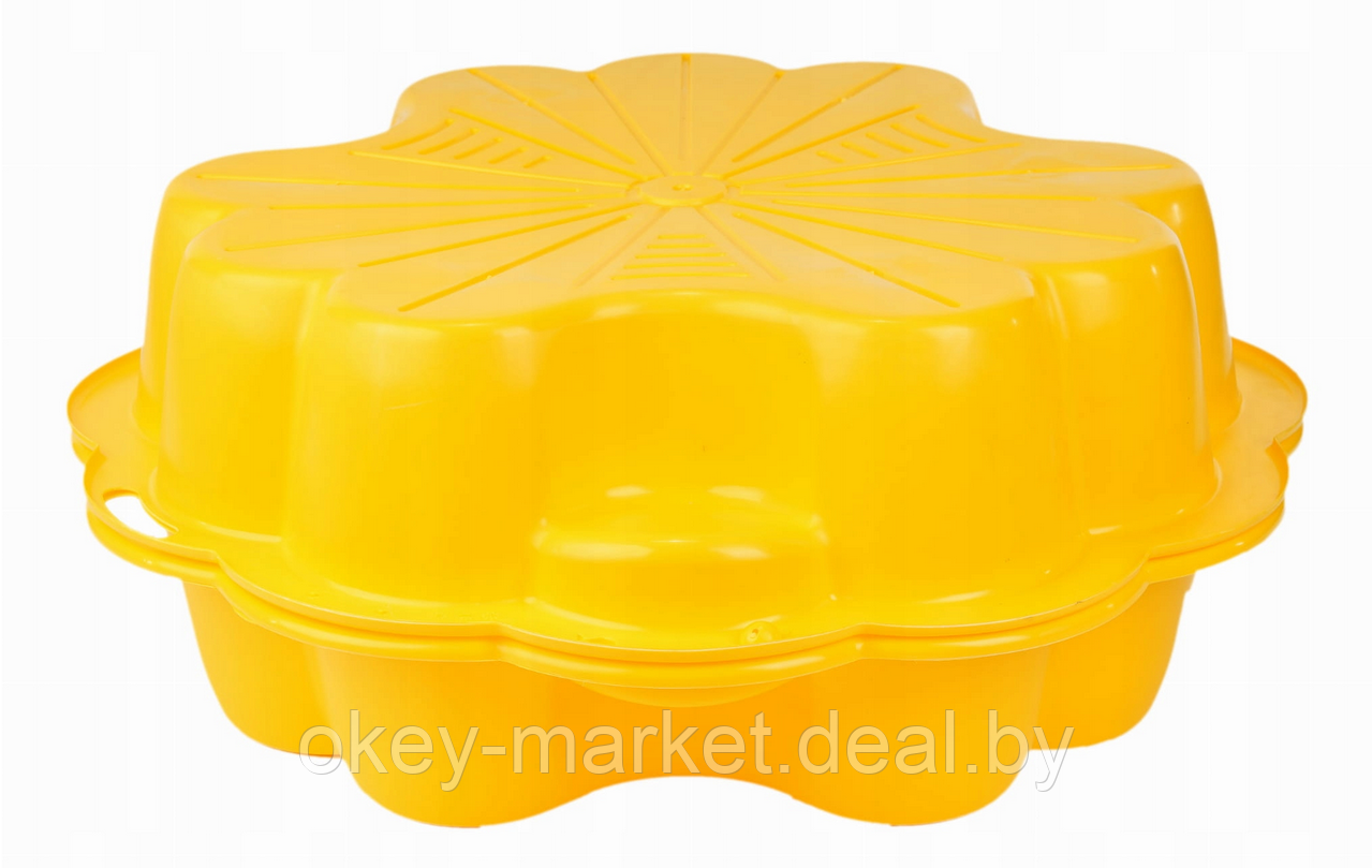 Детская песочница - бассейн с крышкой XXL 3Toysm , цвет желтый - фото 5 - id-p127029559