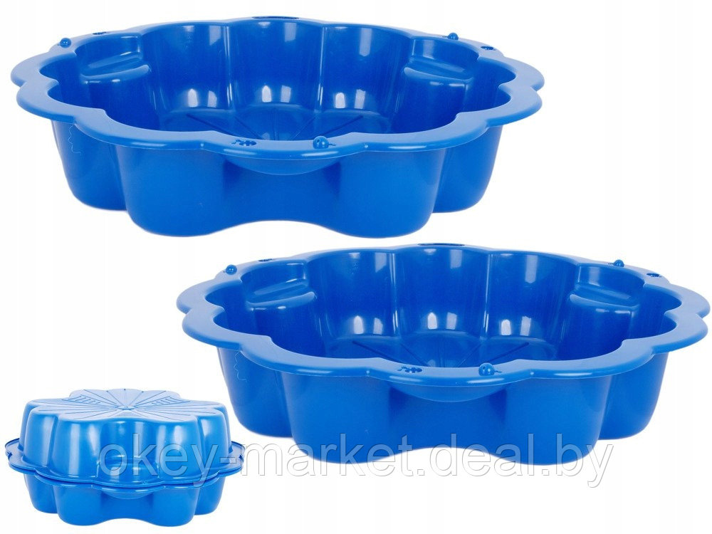 Детская песочница - бассейн с крышкой XXL 3Toysm , цвет синий - фото 7 - id-p62891509