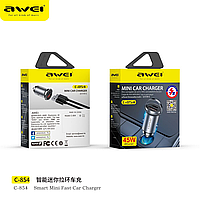 Автомобильное зарядное устройство Awei C-854 QC3.0|USB-C PD30W (2 порта) черный