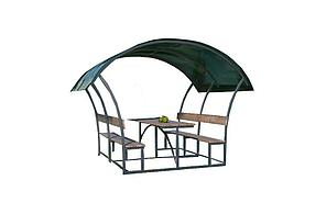 Беседка из оцинкованной трубы и поликарбоната B-PRO 2*4 м, фото 2