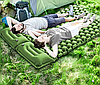 Туристический матрас двухместный SLEEPING PAD 120х200х8см со встроенным насосом и подушкой, фото 5