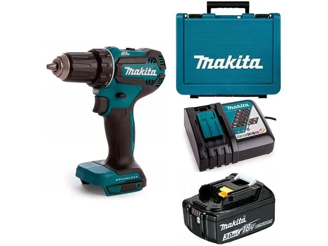 Аккум. дрель-шуруповерт MAKITA DDF 485 RF в чем. (18.0 В, 1 акк., 3.0 А/ч Li-Ion, 2 скор., 50 Нм, шурупы до 10 - фото 1 - id-p199388208