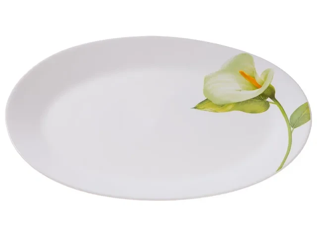 Блюдо стеклокерамическое, 320 мм, овальное, серия Белая калла, DIVA LA OPALA (Collection Ivory Прекрасный - фото 1 - id-p201553962
