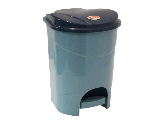 Контейнер для мусора с педалью 11л (голубой мрамор) IDEA - фото 1 - id-p197438597