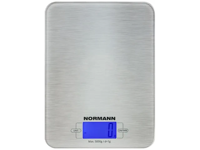 Весы кухонные ASK-266 NORMANN (5 кг, стекло 3 мм, дисплей 45х23 мм с подсветкой) - фото 1 - id-p199390485