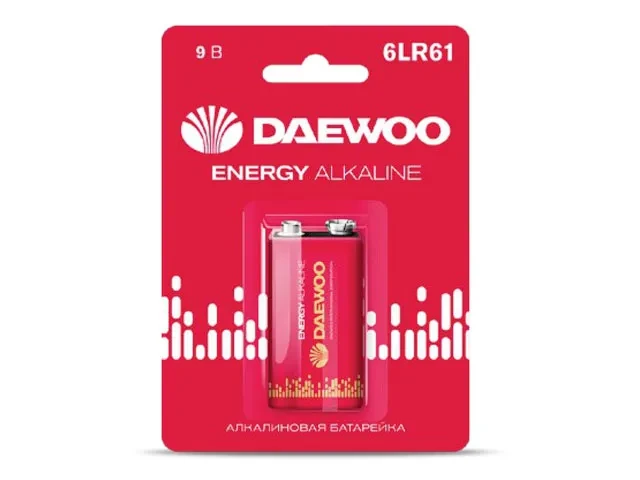 Батарейка 6LR61 9V alkaline BL-1шт DAEWOO ENERGY - фото 1 - id-p197438699