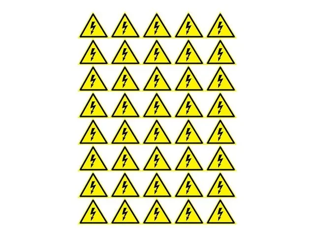 Наклейка знак электробезопасности 50х50х50 мм (упак. 50 шт.) REXA (REXANT) - фото 1 - id-p197816423