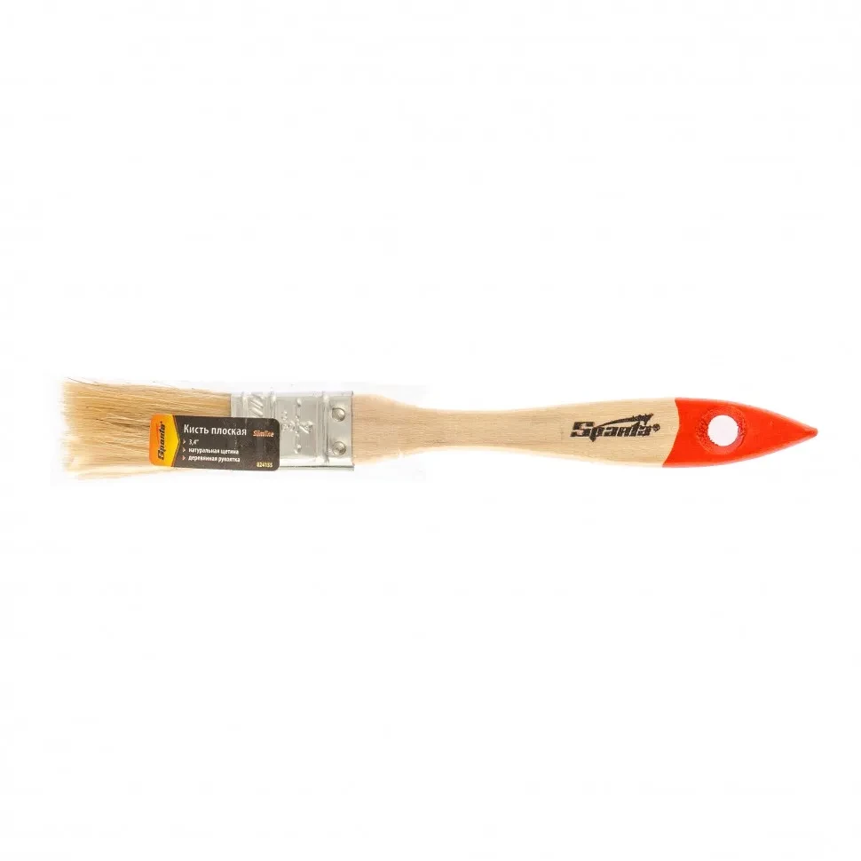 Кисть плоская Slimline 3/4" (20 мм), натуральная щетина, деревянная ручка Sparta - фото 1 - id-p197450480