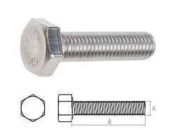 Болт М6х16 шестигр., нерж.сталь (А2), DIN 933 (200 шт в карт. уп.) (STARFIX)