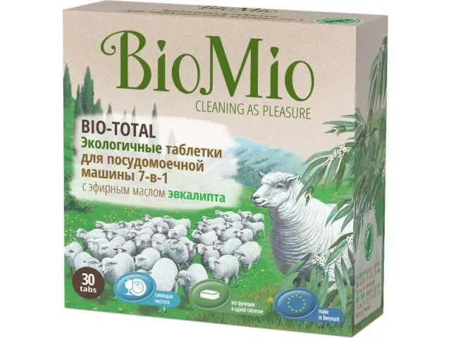 Таблетки для посудомоечных машин 7в1 30 шт. Bio Mio (BIOMIO)