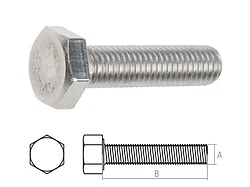 Болт М8х50 шестигр., нерж.сталь (А2), DIN 933 (100 шт в карт. уп.) (STARFIX)