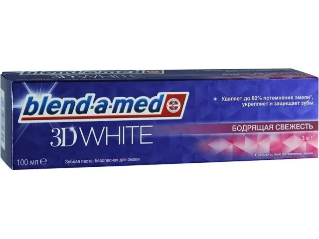 Зубная паста 3D White Бодрящая свежесть 100 мл Blend-a-Med - фото 1 - id-p199395725