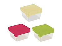 Комплект емкостей для хранения и заморозки продуктов Браво, квадратные, 0,45 л , GIARETTI (3 шт., размер 1