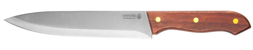 Нож LEGIONER GERMANICA шеф-повара с деревянной ручкой, нерж лезвие 200мм - фото 1 - id-p205297479