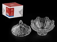 Конфетница стеклянная с крышкой, 190 мм, Империал (Imperial), SAKURA