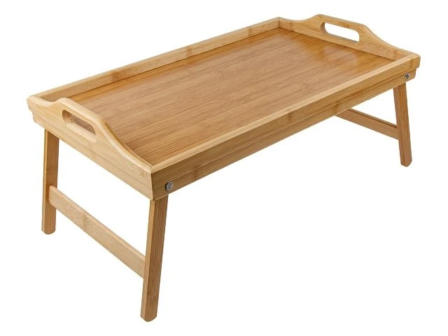 Поднос-столик бамбуковый с ручками, прямоугольный, 50,5х30 см, BAMBOO, PERFECTO LINEA (Размер: 50,5х30х6.5 см) - фото 1 - id-p197465373