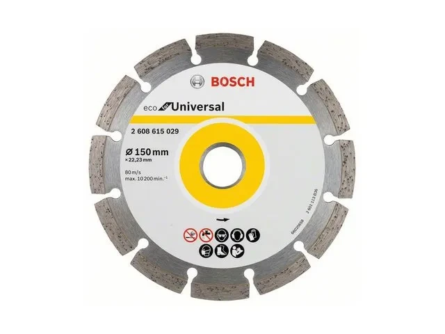 Алмазный круг 150х22 мм универс. сегмент. ECO UNIVERSAL BOSCH (сухая резка) - фото 1 - id-p197521840