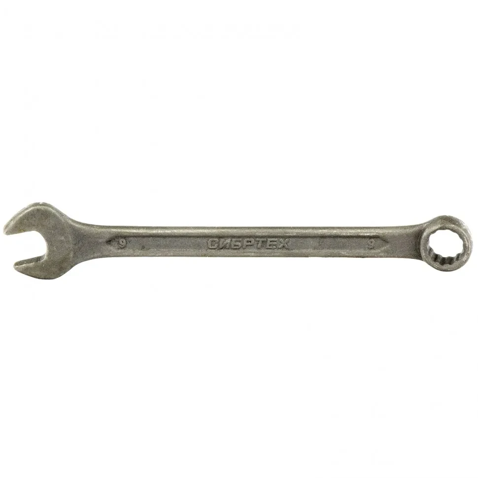 Ключ комбинированный, 9 мм, CrV, фосфатированный, ГОСТ 16983 Сибртех - фото 1 - id-p197451645