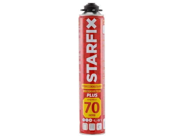 Пена монтажная профессиональная всесезонная STARFIX Foam Pro Plus 70 (890мл) (Выход пены до 70 литров) - фото 1 - id-p197463103