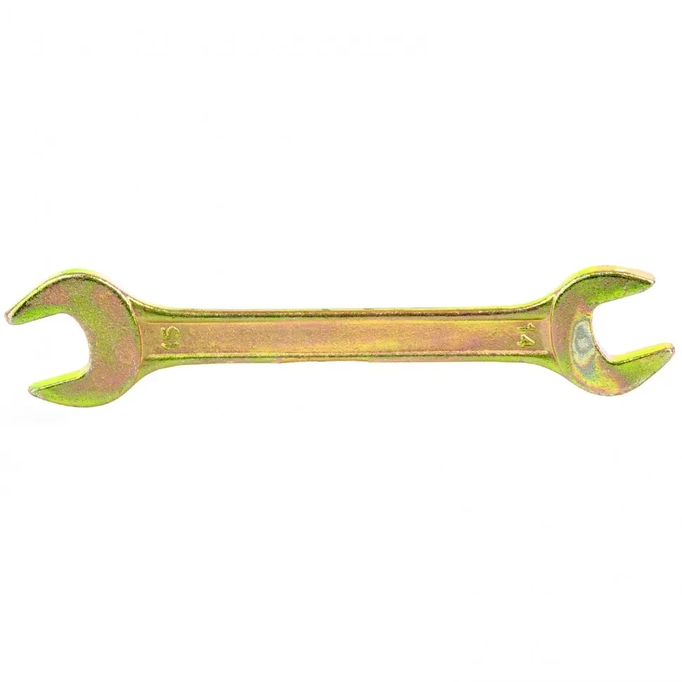 Ключ рожковый, 14 х 15 мм, желтый цинк Сибртех - фото 1 - id-p197452327