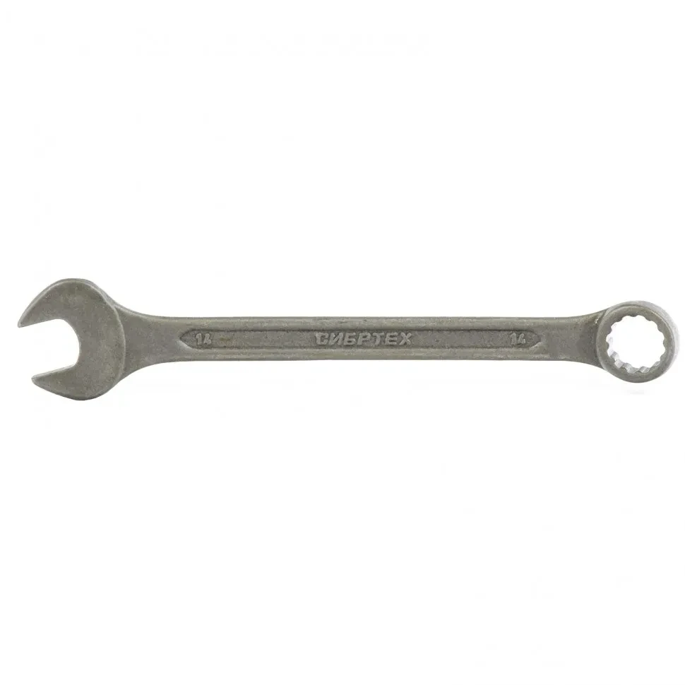 Ключ комбинированный, 14 мм, CrV, фосфатированный, ГОСТ 16983 Сибртех - фото 1 - id-p197451650