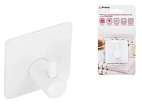 Крючок самоклеящийся PEGASUS, нержавеющая сталь/белый, блистер, PERFECTO LINEA