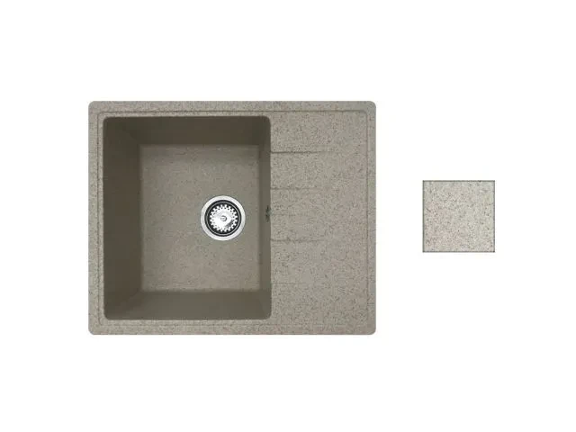 Мойка кухонная из искусственного камня PLATINUM гранит 570х465 mm, AV Engineering - фото 1 - id-p199402735