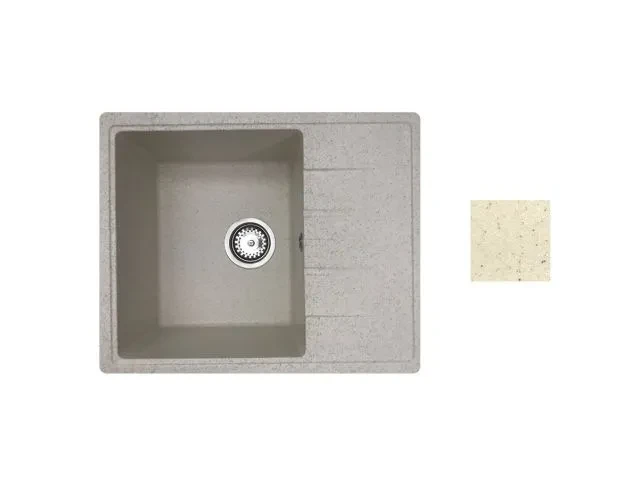 Мойка кухонная из искусственного камня PLATINUM песочный 570х465 mm, AV Engineering - фото 1 - id-p199402736
