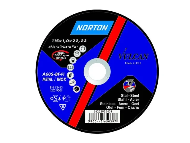 Круг отрезной 125х3.0x22.2 мм для металла Vulcan NORTON - фото 1 - id-p199399950