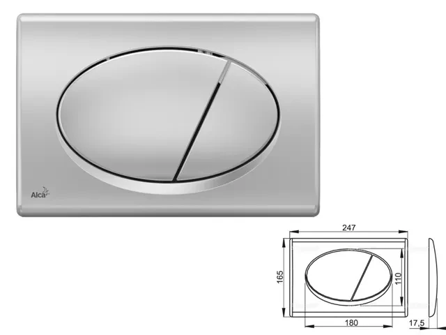 Кнопка управления для систем инсталляции (Хром-матовая), Alcaplast - фото 1 - id-p199809197