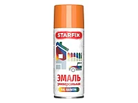 Краска-эмаль аэроз. универсальная оранжевый STARFIX 520мл (2004) (Чистый оранжевый, глянцевая)