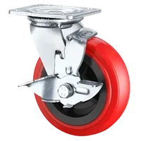 Большегрузное полиуретановое поворотное колесо с тормозом SCpnb 42