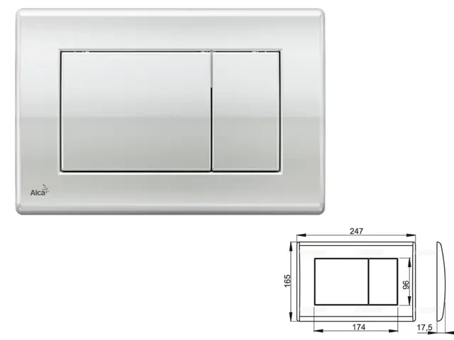 Кнопка управления для систем инсталляций (хром - глянцевая), Alcaplast - фото 1 - id-p199809216