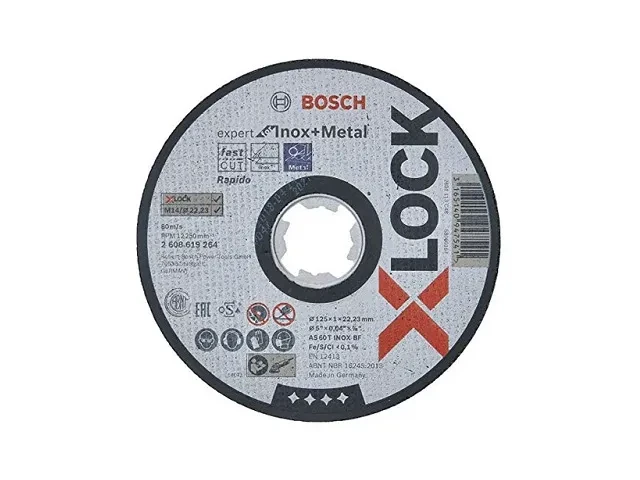 Круг отрезной 125х1.6x22.2 мм для нерж. стали X-LOCK Standard for Inox BOSCH ( прямой, подходит для всех типов - фото 1 - id-p201628663