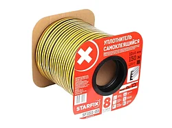 Уплотнитель "E" черный 10х4мм 150м (сдвоенный профиль 2х75м) STARFIX (SF1011-03)