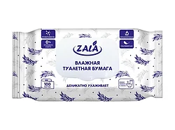 Бумага туалетная влажная, 100 листов., ZALA
