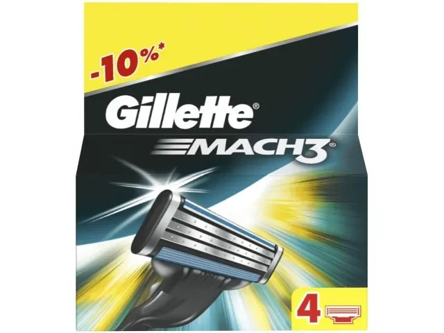 Кассеты сменные для бритвы Mach 3 4 шт. Gillette - фото 1 - id-p199396017