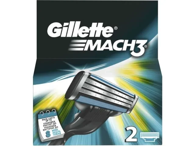 Кассеты сменные для бритвы Mach 3 2 шт. Gillette - фото 1 - id-p199396026