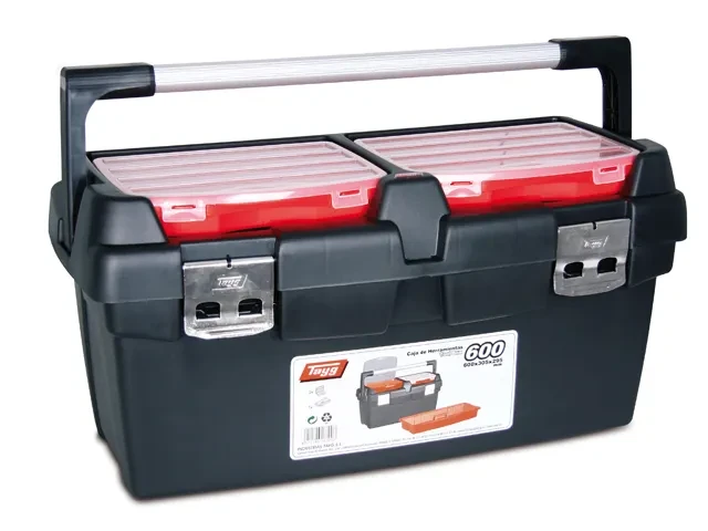 Ящик для инструмента пластмассовый 60x30,5x29,5см (с лотком) TAYG (алюм.рукоятка, мет. замки) - фото 1 - id-p199811728